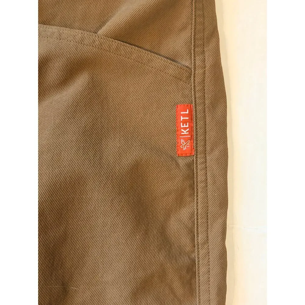 KETL Mountain Apparel Trail Pants Brown L 32 Hiking MTB Stretch Outdoor Belt